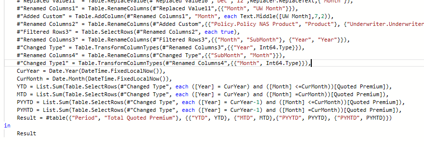 Getting MTD and YTD in M query - Microsoft Fabric Community