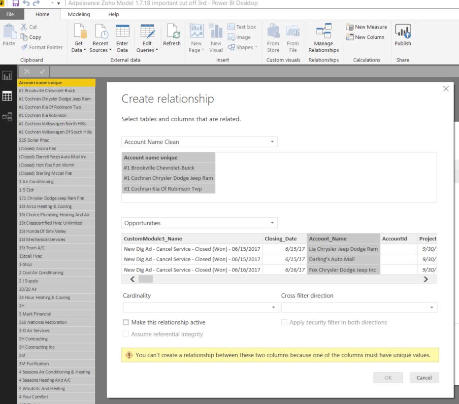 Error when creating a relationship - Microsoft Fabric Community