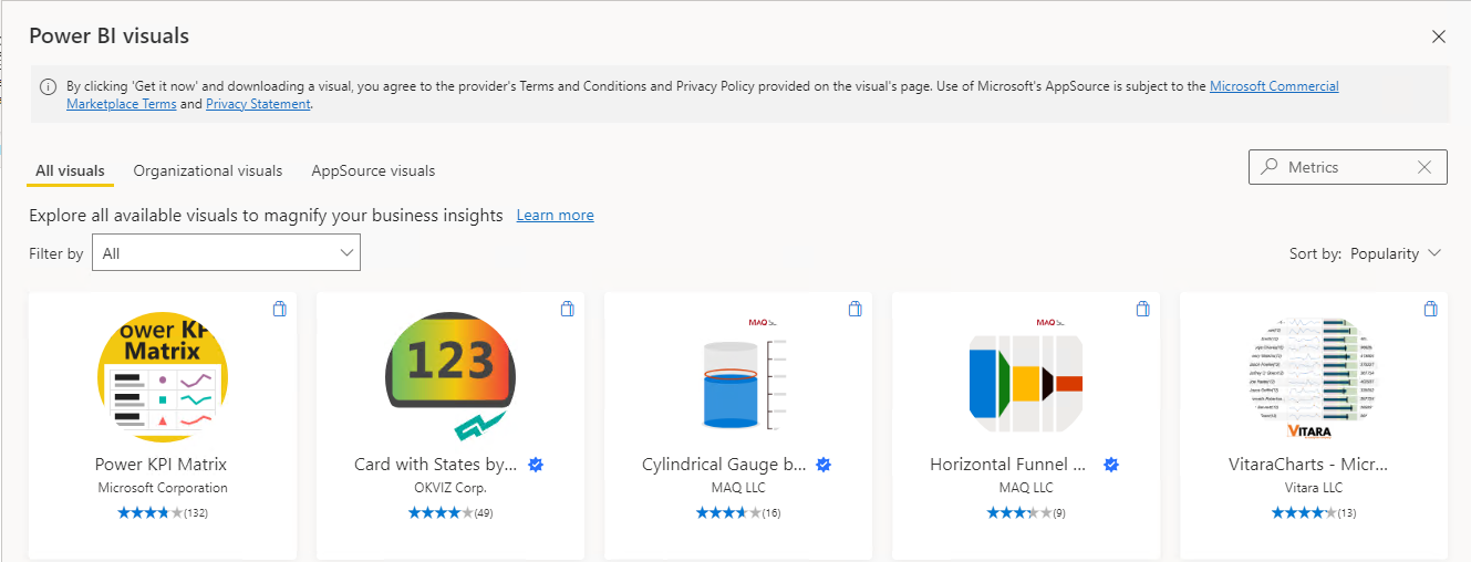 PBI Metrics Visual not visible in Desktop - Microsoft Fabric Community