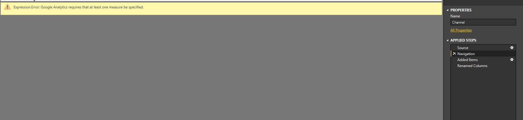 Google Analytics: Expression Error - Microsoft Fabric Community