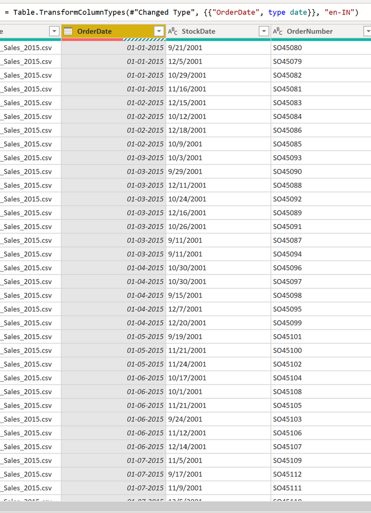 after applying change data type with locale