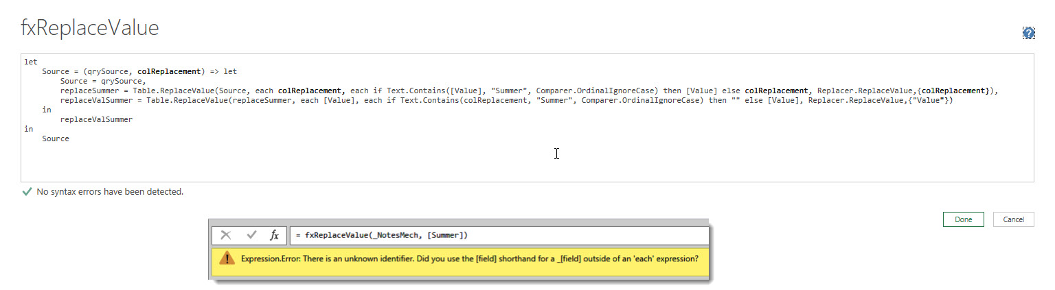 Solved: Function uses parameter for a column - Microsoft Fabric Community