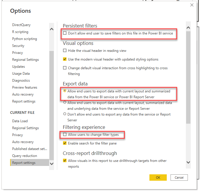 Export to PDF or PPT always takes default values - Microsoft Fabric ...