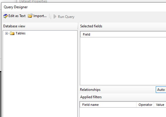 Relational Query Designer User Interface Not Worki... - Microsoft ...