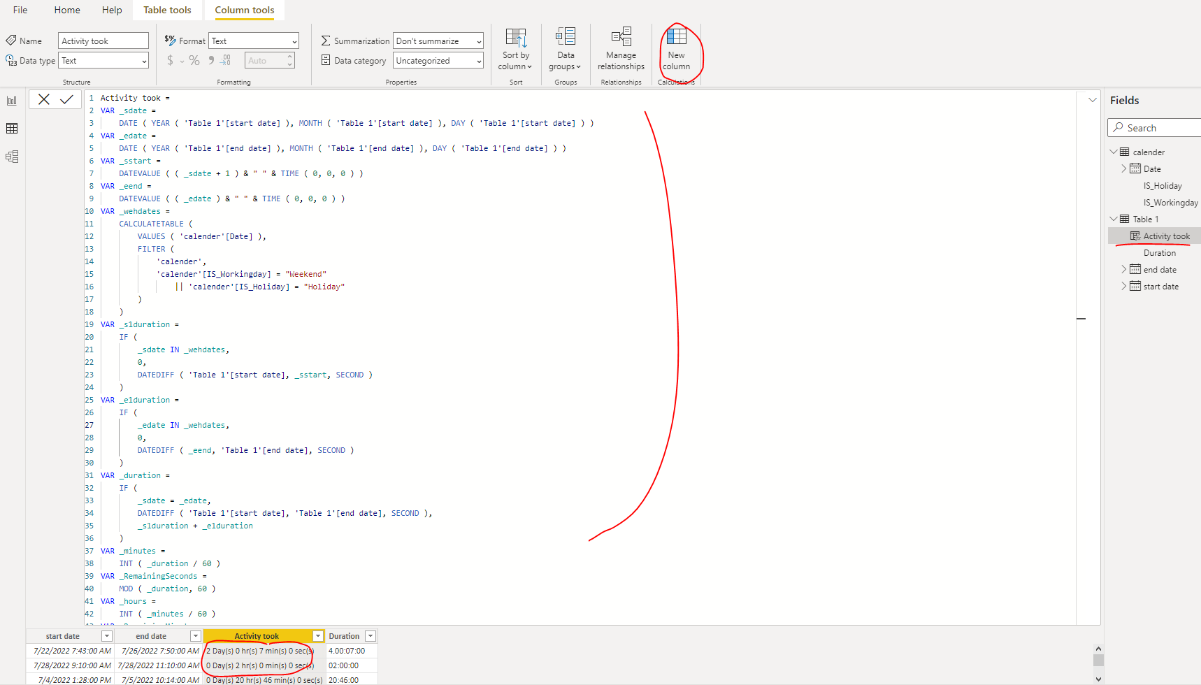 Solved: calculate SLA between start - end dates except wee ...