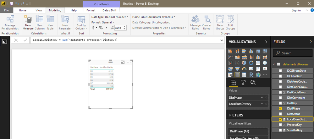 Local measure in Power BI Desktop against live server tabular model - works and is shown in formula bar