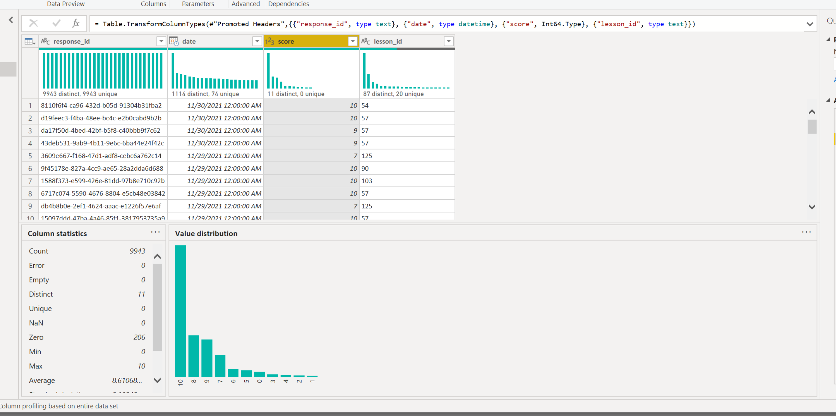noob question re distinct & unique in Power Query ... - Microsoft ...
