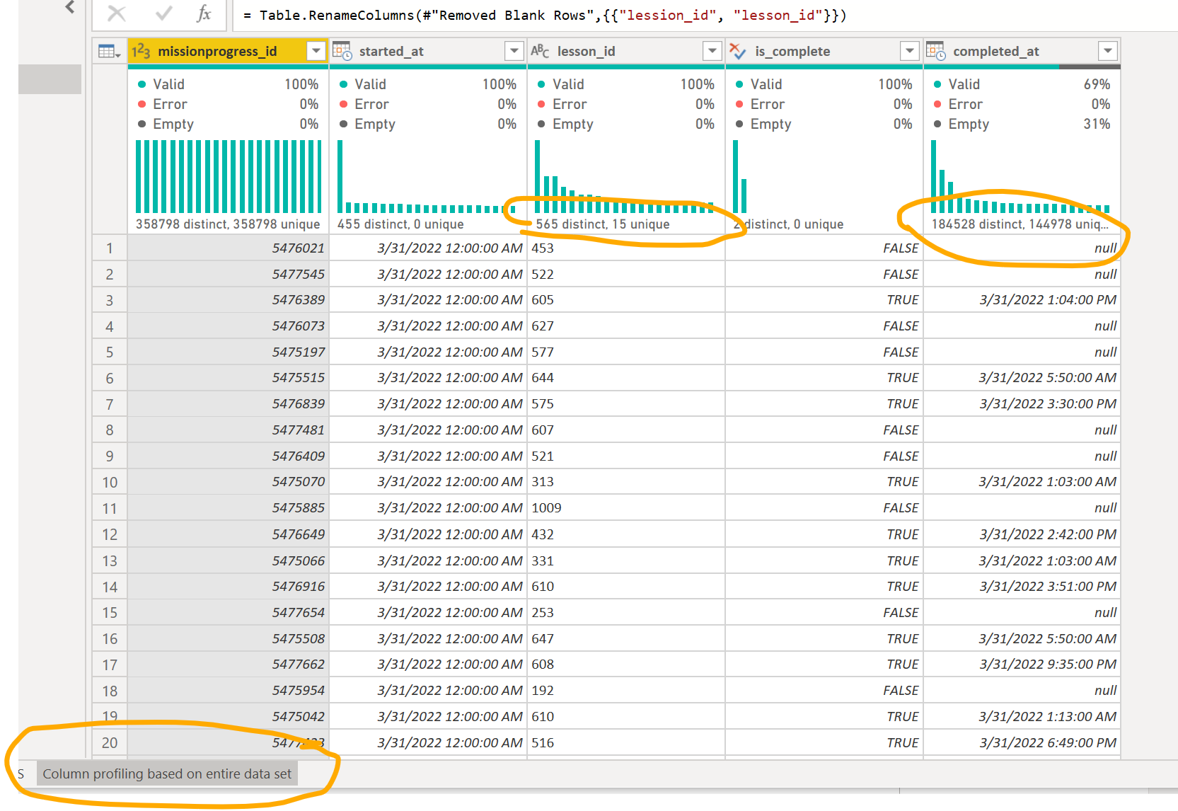noob question re distinct & unique in Power Query ... - Microsoft ...