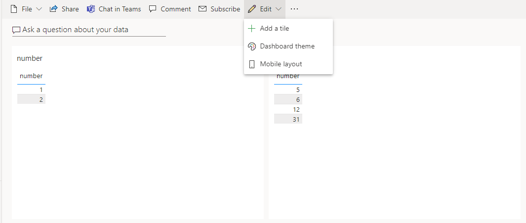 Switching between two different data sets with the... - Microsoft ...