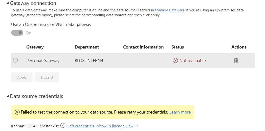 Gateway Connections and Scheduled Refresh - Microsoft Fabric Community
