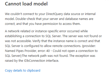 Problem with direct connect to a sql server - Microsoft Fabric Community