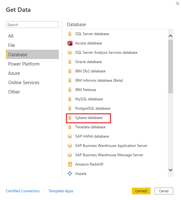 Power BI connect Sybase Database - Microsoft Fabric Community