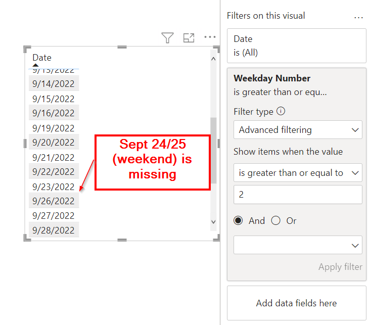Solved: Get previous date in slicer excluding weekends - Microsoft ...