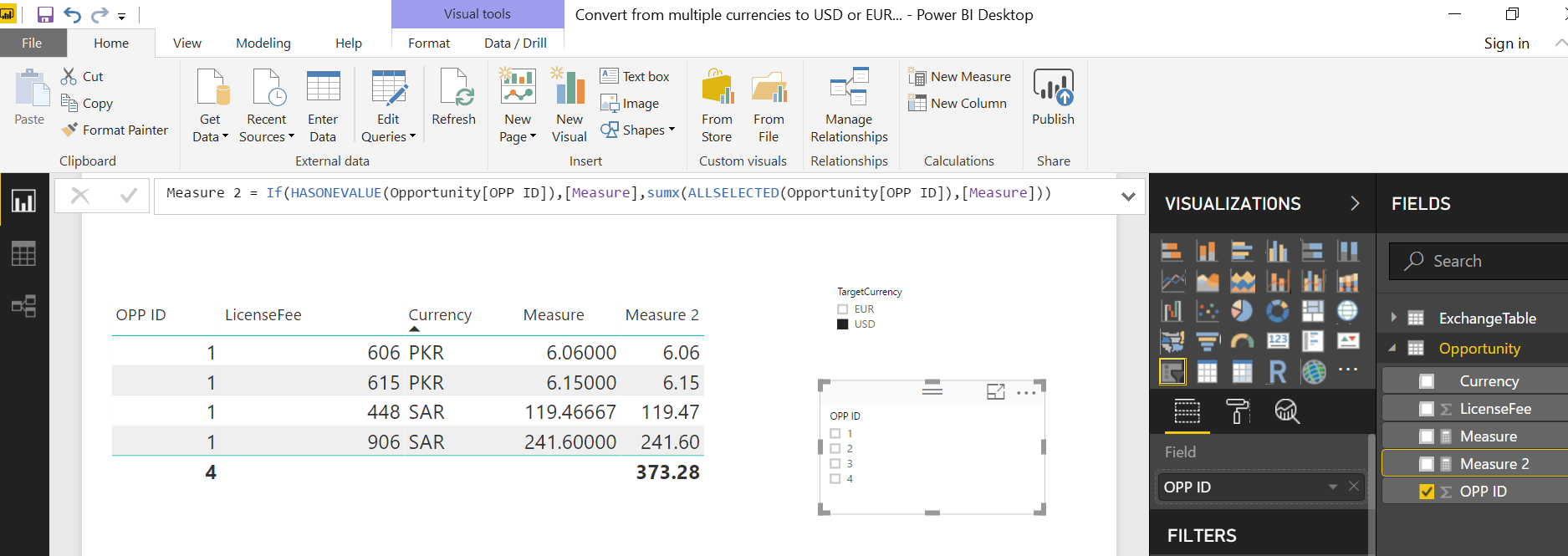 Solved: Convert from multiple currencies to USD or EUR usi... - Microsoft  Fabric Community