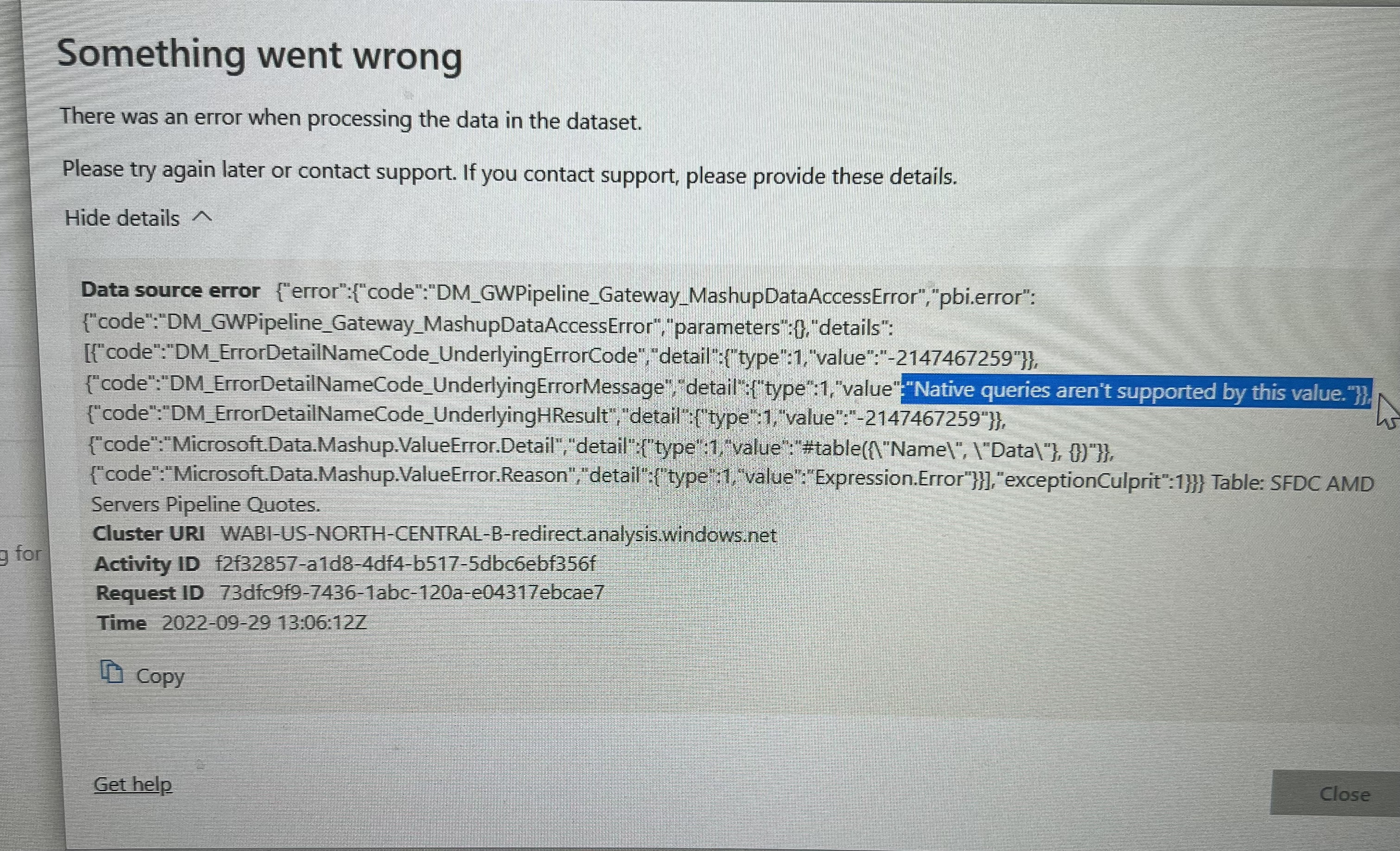 Solved: HANA Advanced SQL statement being changed to Nativ... - Microsoft  Fabric Community