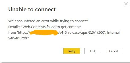 Unable to Connect - Shows 500 Error