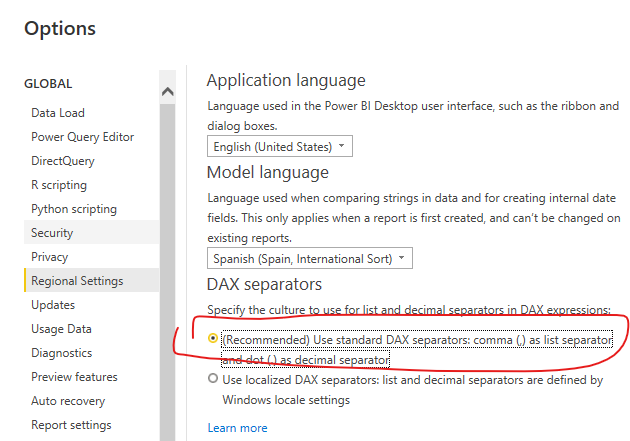 Solved: Why my DAX is with ; instead of ,? - Microsoft Fabric Community