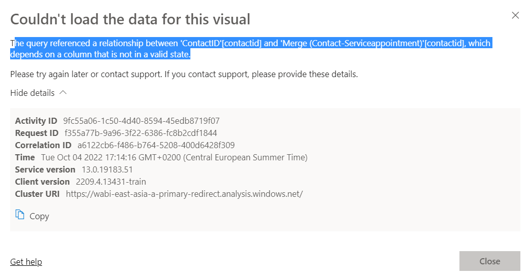 Power BI Service- Report Update Error - Microsoft Fabric Community