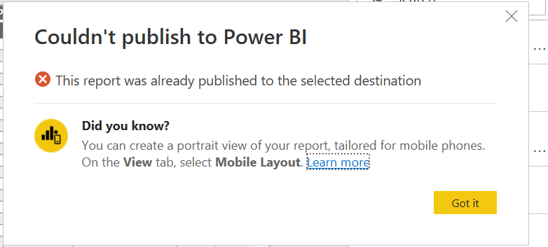 Solved: COULD NOT PUBLISH TO WORKSPACE - Microsoft Fabric Community