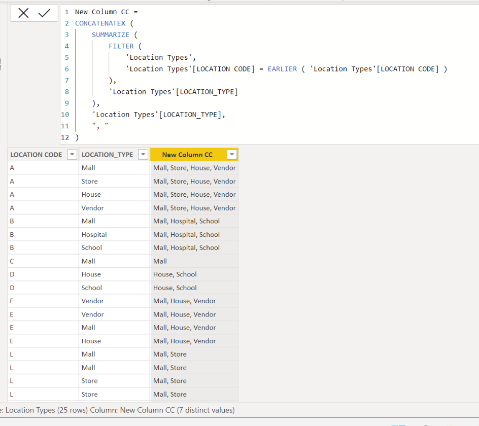 Solved: create a new column that includes combined values ...