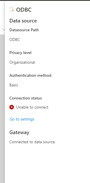 Data source credentials not working./ODBC - Microsoft Fabric Community