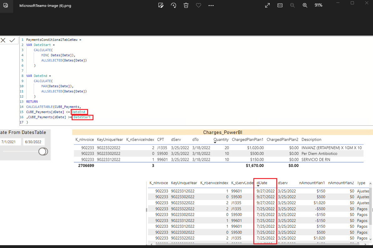 Solved: Filtering a Table by MIN and MAX Date selected on ...
