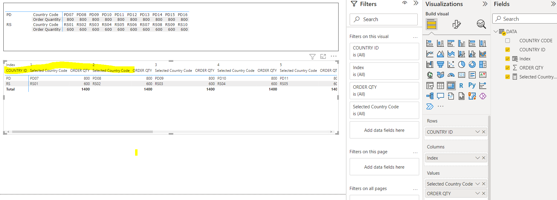 Solved: Matrix table using multiple column - Microsoft Fabric Community