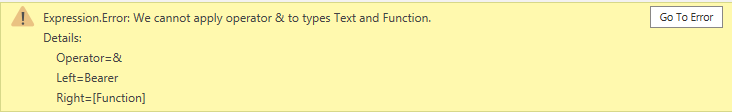 Solved: Cannot apply operator & to types Text and Function - Microsoft ...