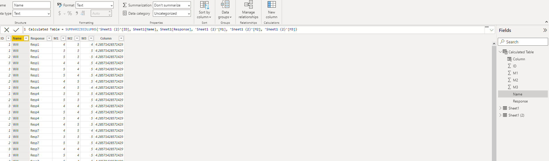 Solved: Using ALLEXCEPT on calculated table - Microsoft Fabric Community