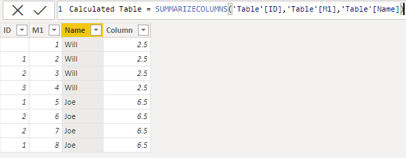 Solved: Using ALLEXCEPT on calculated table - Microsoft Fabric Community