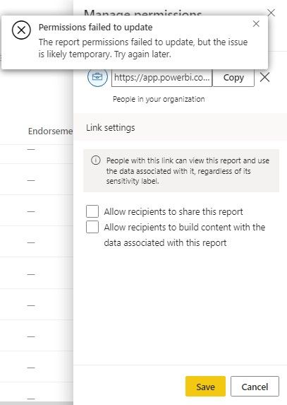 Unable to Edit Report Share Links in Power BI - Microsoft Fabric Community