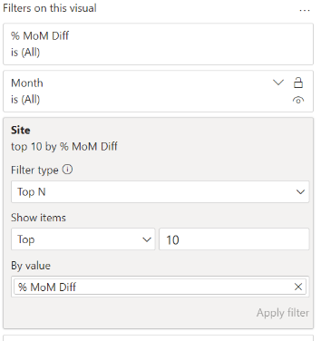 Top 10 values for matrix with measure as value - Microsoft Fabric Community