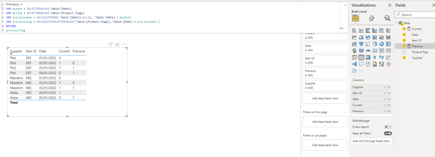 Solved: How to get new column with value from previous dat ...