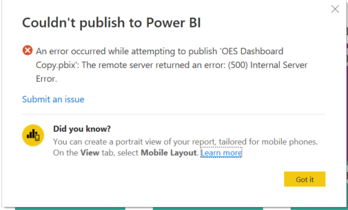 Could not publish to Power BI Report - Microsoft Fabric Community