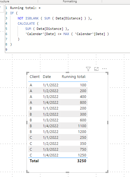 Solved: Running Total that resets with new client name - Microsoft ...