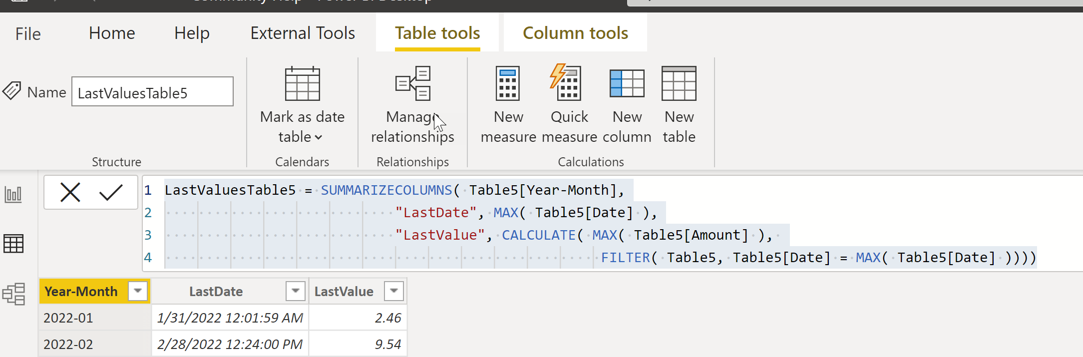 Solved: Obtain Last End of Month Value - Microsoft Fabric Community
