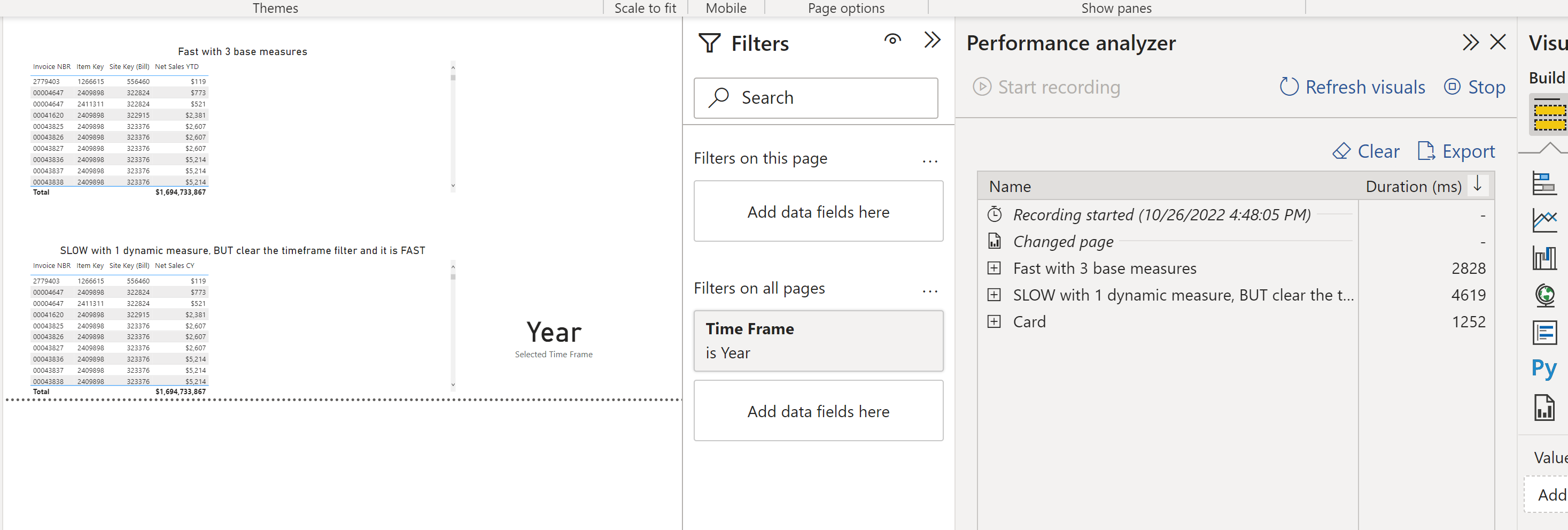 Selectedvalue DAX causing slow performance - Microsoft Fabric Community