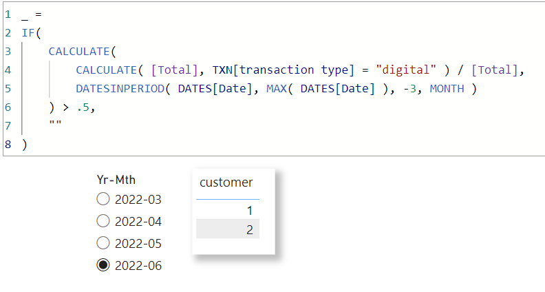 Solved: count customers with digital transaction ratio big ...