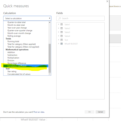 Solved: Correlation Between Two Columns - Microsoft Fabric Community