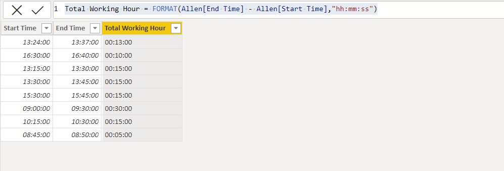 Calculating Working Hours calculate from Time Colu... - Microsoft ...
