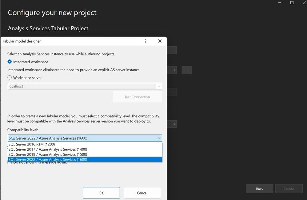 No PowerBI premium specification in visual studio 2022 to build new semantic model.jpg