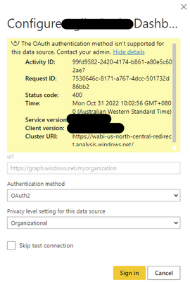 Unable to set OAuth credential for Azure AD Graph ... - Microsoft ...