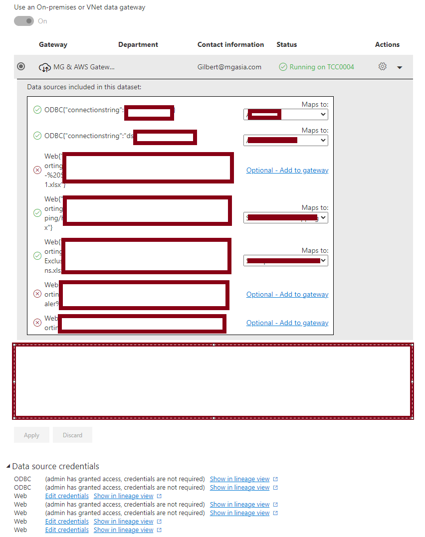 Gateway connection for multiple data sources - Microsoft Fabric Community