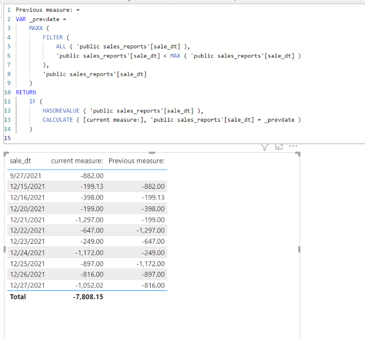 Solved: Previous day/date values - Microsoft Fabric Community