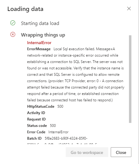Datamart Scheduled Refresh - Data Load Error - Microsoft Fabric Community