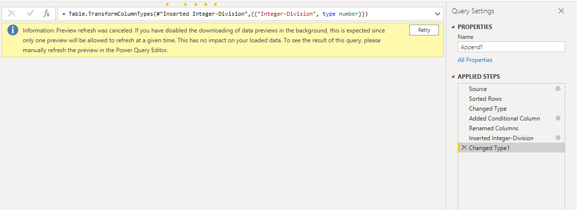 Appended table preview not loading in query - Microsoft Fabric Community