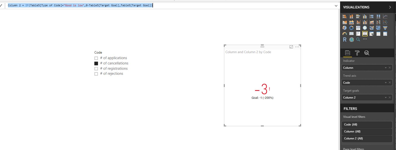 Dynamic Color Direction in KPI - Microsoft Fabric Community