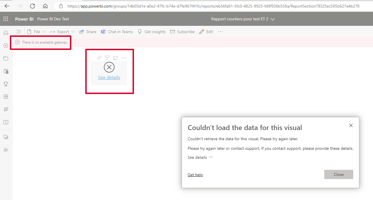 Solved: "Couldn't load the data for this visual" error - Microsoft ...