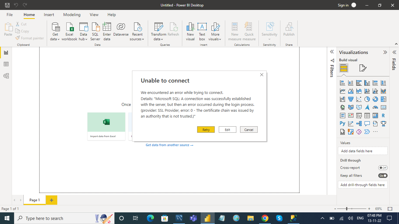 Solved: Unable to connect Microsoft SQL Server to Power BI ...