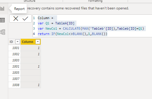 Solved: create new column from 2 tables using if function - Microsoft ...
